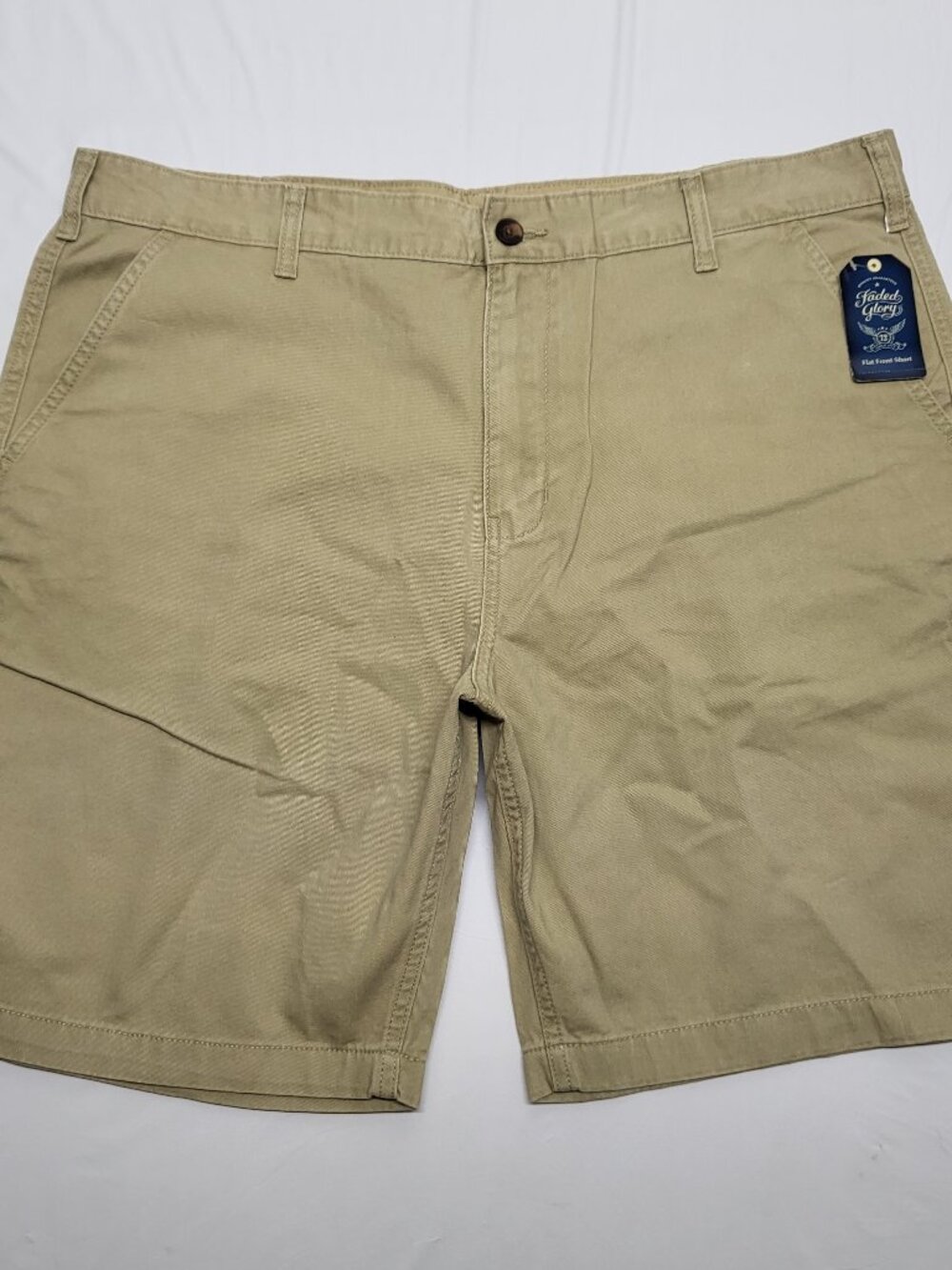 Faded Glory Mens Shorts Chino Size 42 (Fits 41" Waist) Flat Front NEW OLD STOCK